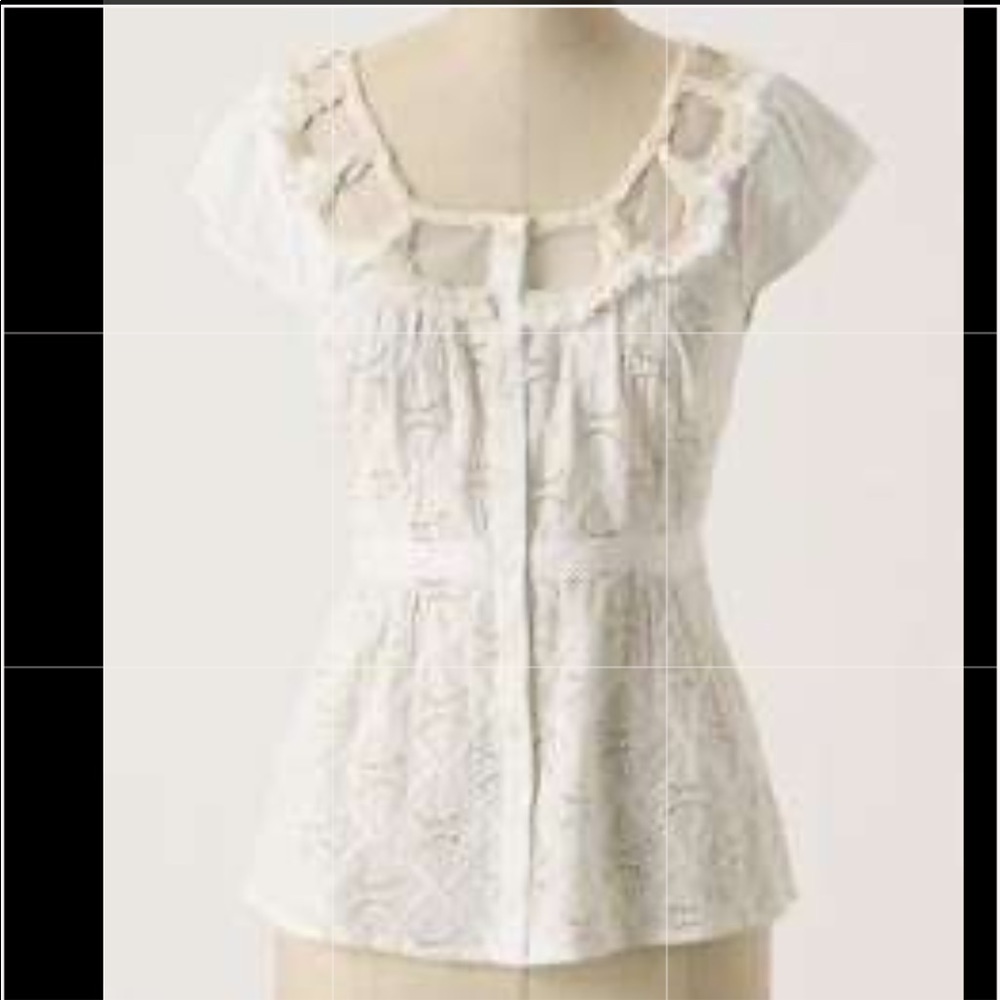 Anthropologie Brand Floreat Eyelet Top
